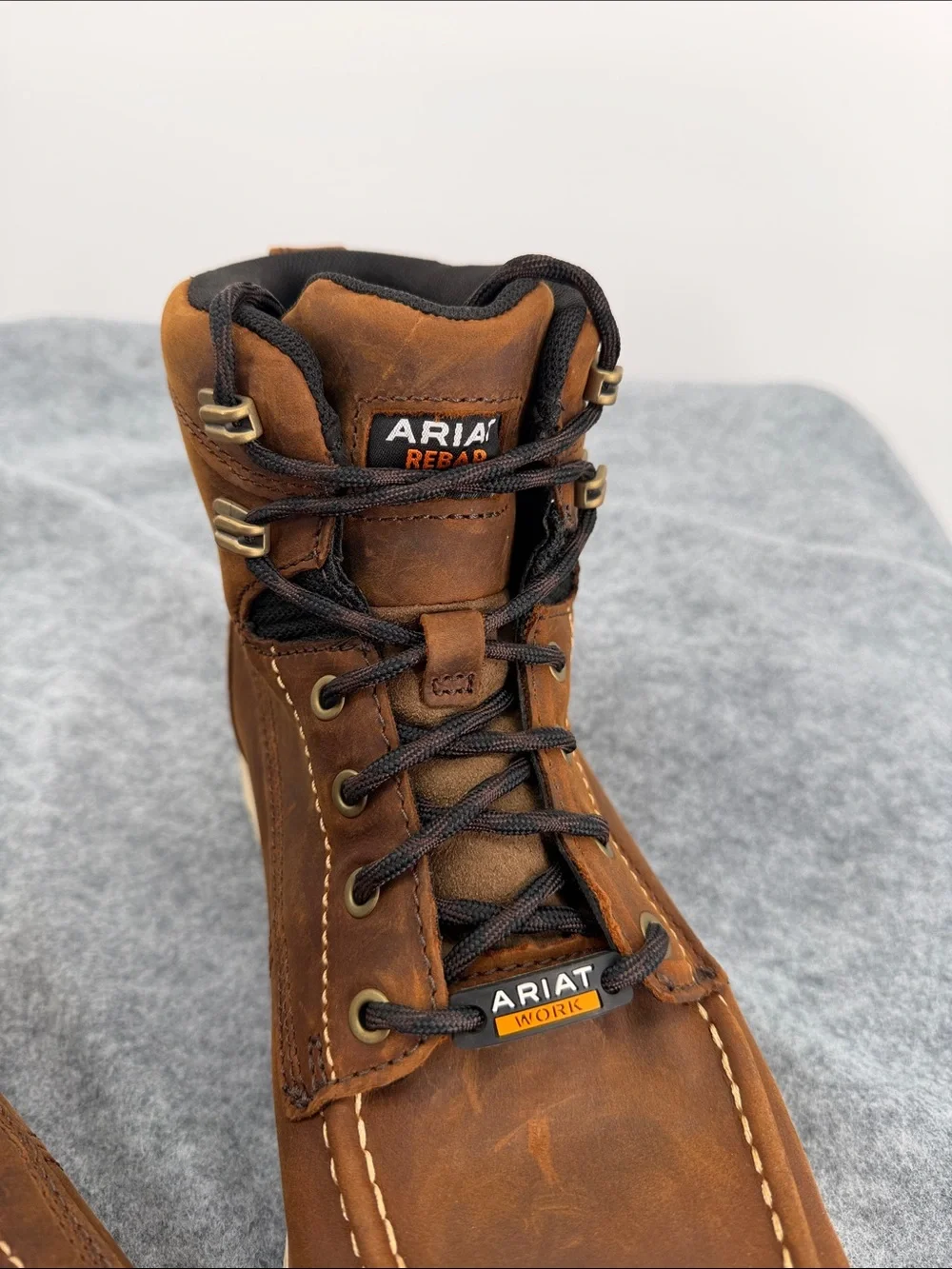 Ariat Work Rebar Lift dry shield slip resistant   Leather Lace-Up Work Boots NWT